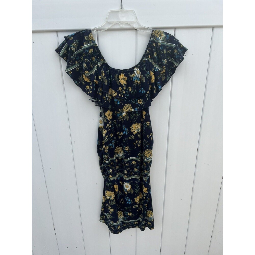 Two Beautiful Maternity Womens Floral Off The Shoulder Dress Multicolor Sz M NWT